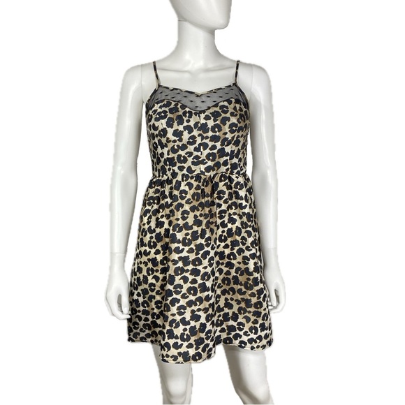 Xhilaration Leopard Print Strappy High Low Fit and Flare Dress - Picture 1 of 7